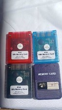 LOT of 4 Memory Cards Green for Sony Playstation Hip Gear, And Mad Catz