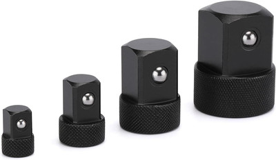 4PCS Low Profile Impact Socket Adapter Set, CR-MO, 1/4''F to 3/8''M, 3/8''F to ...