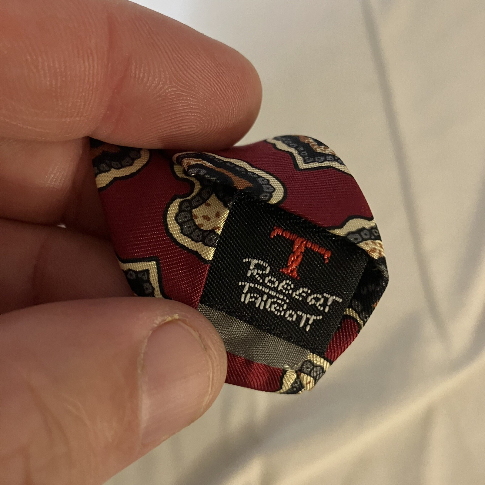 Robert Talbott Carmel Red Multicolor Geometric Ti… - image 4