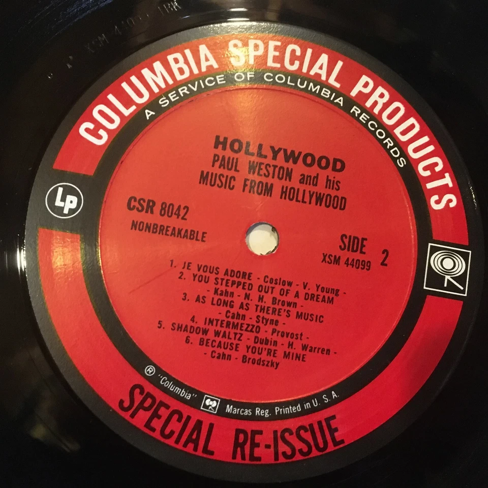 [JAZZ]~EXC LP~PAUL WESTON~And His ORCHESTRA~Hollywood~[1962~COLUMBIA CSP~REISSUE - Image 4 of 4