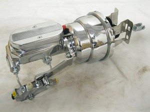 Milled Master Cylinder /& Bracket Kit CHROME Disc Drum 7/" Dual Power Booster