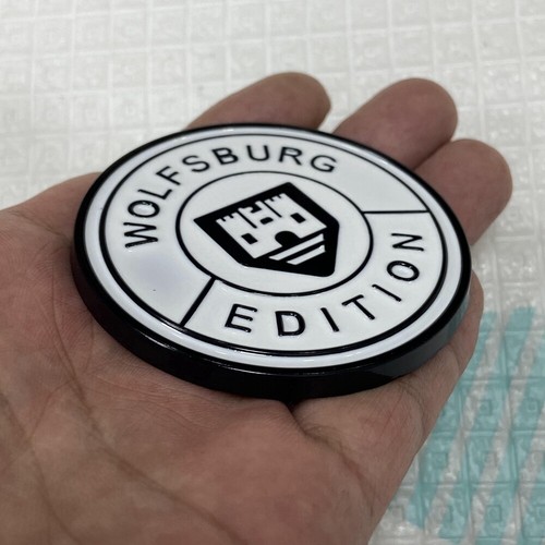 Metal Black White Wolfsburg Edition Emblem Trunk Fender Side Badge Decal Sticker - Picture 5 of 5