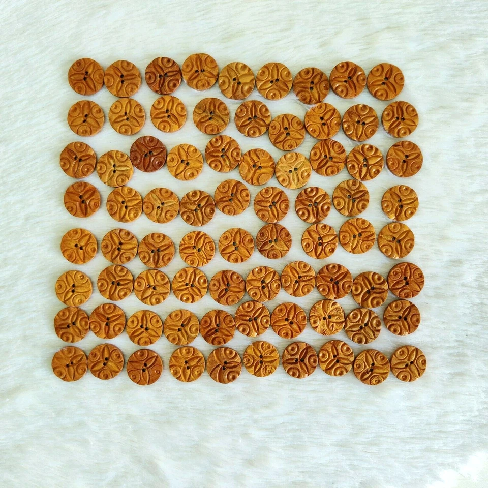 1930s Vintage Wooden Traditional Button Set 76 Pcs Decorative Collectible BTN55 - Image 2 of 4