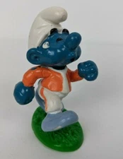 Vintage Smurfs Jogger Jogging Orange Jacket Figure PVC Figurine Schleich Berrie
