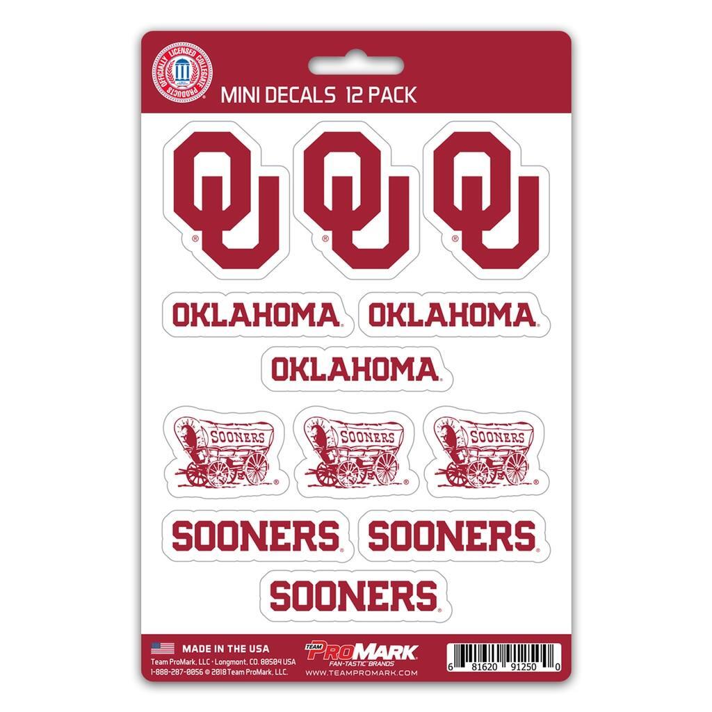 Oklahoma Sooners Mini Decal 12 Pack [NEW] NCAA Sticker Emblem Car Truck ...