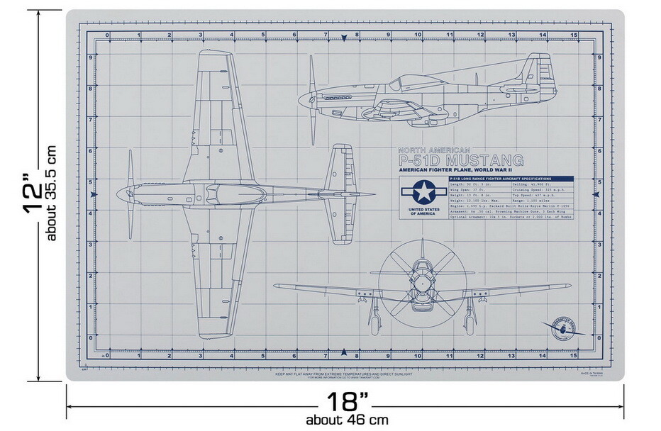 Tankraft P-51D Mustang Pro Modeler Mat (12x18 inches/30.5x46cm)