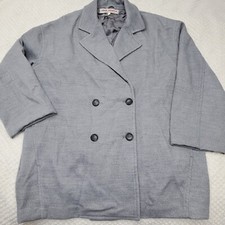 Free People Hannah Slouchy Double Breasted Blazer M Gray