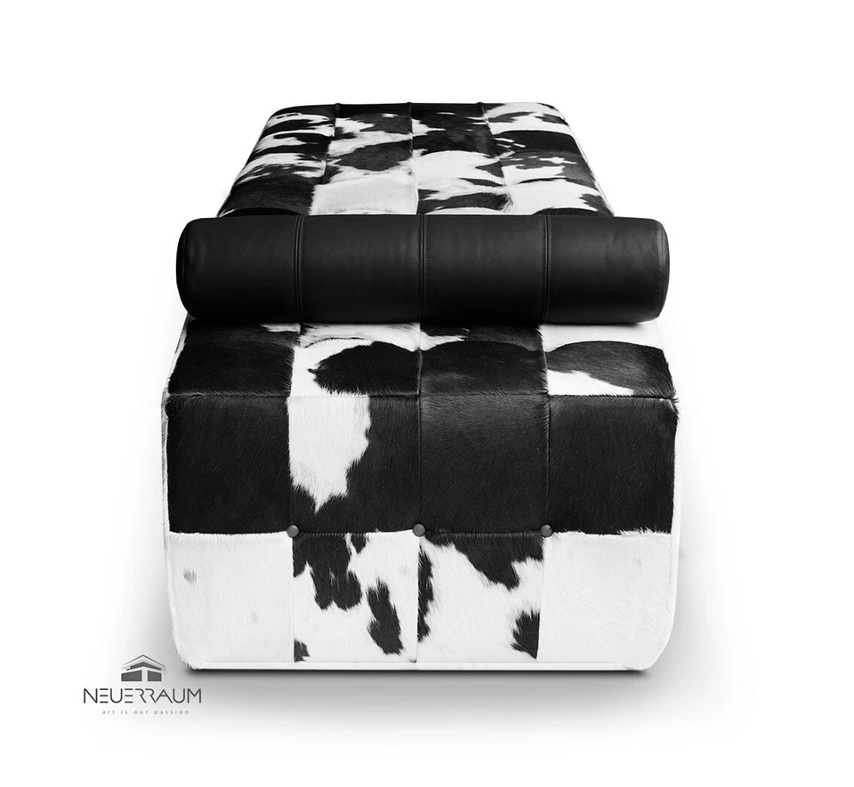 Bauhaus Canapé En Peau De Vache Noir Et Blanc. Abb. Peau De Vache - Photo 1/4