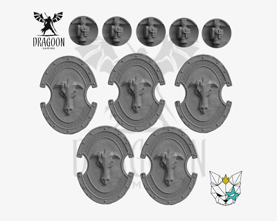 Space Knight Greek Shields. Umbau Bits für 28mm Sci-Fi Marines