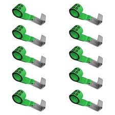 USA 10 Pack 4" x 5' Roll Off Container Winch Strap w/ Flat Hook 5400 LBS GREEN