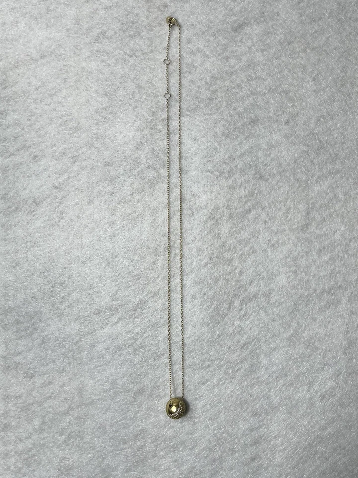 Collar de plata de ley 925 de colección y colgante de bola redonda de circonita cúbica transparente GP Foto 4 de 4