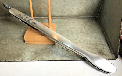 Princess House Heritage 16'' Tongs Stainless Steel w Silicone Trim BBQ Grill Cook
