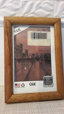 Vintage American Mat&Frame Company Solid Oak Picture Frame 4x6" EUC