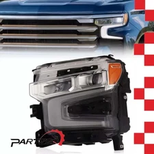 Chrome Bezel LED Headlight - Driver For 2022-2024 Chevy Silverado 1500 LT RST