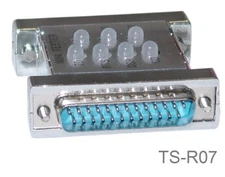 DB25 Male/Female RS232 Serial 7-LED Multi-Line Status Mini Tester, TS-R07