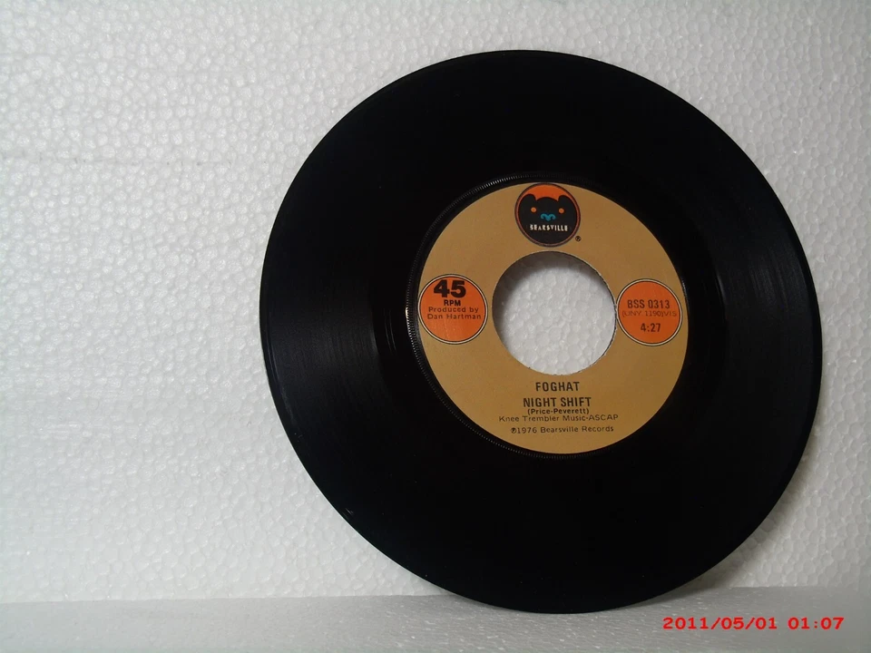 FOGHAT -(45)- DRIVIN' WHEEL / NIGHT SHIFT - BEARSVILLE RECORDS - BSS 0313 - 1976 - Image 2 of 2