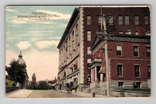 Postcard Post Office Pawtucket Rhode Island RI Masonic Building City Hall 1940 