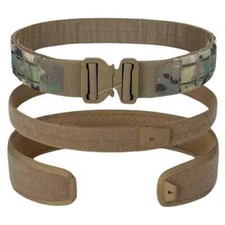 Tactical Belt 3 IN 1 Laser Cut Quick Release Buckle MOLLE Combat Shooting Belts