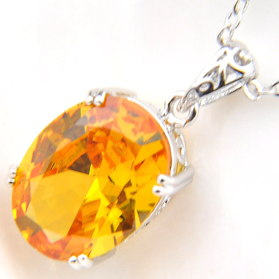 Conjunto de joyas de Navidad Mulit 4 piezas topacio místico morganita citrino gema colgantes de plata Foto 2 de 4