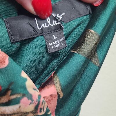 slim fit dress slacks Baltic Born Womens Agnes Satin Maxi Dress | Dark Green Floral main image 0