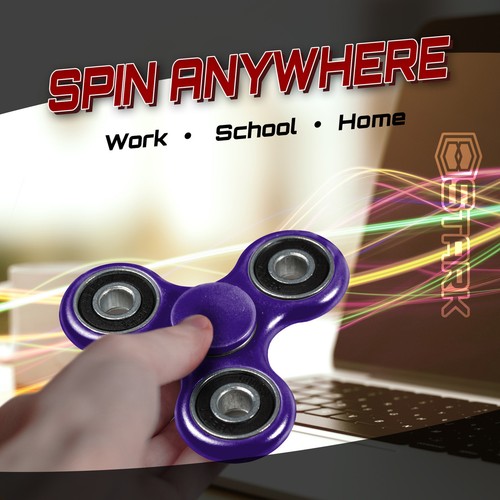 PURPLE Hand Spinner Tri Fidget Focus Desk Toy EDC ADHD Autism KIDS ADULT 10 PCS - Picture 5 of 6