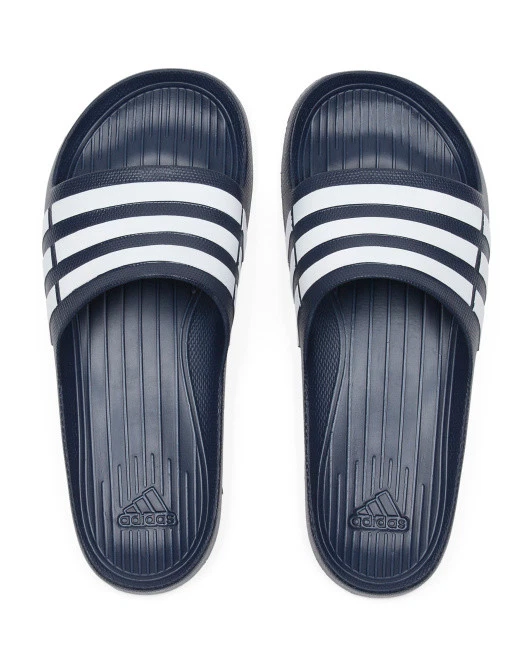 ADIDAS Duramo Slide Performance Rubber Sandals Navy Size 18