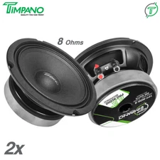 2x Timpano Audio TPT-MD6-8 Pro Audio Midrange Speakers 6.5" 8 Ohm 1200w Package