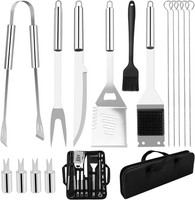 Grillbesteck Set Edelstahl Tragbar Professionelles Grillwerkzeug 15 Teile