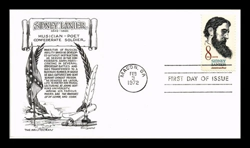 US COVER SIDNEY LANIER AMERICAN POET FDC LOWRY ARISTOCRATS CACHET