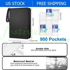 900 Cards Pocket Trading Card Binder 9 Pocket Trading Card Album Folder Case US