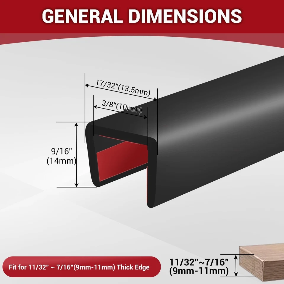 Borde de Goma, Protector de Borde de Canal U Flexible Autoadhesivo 3/8" para Foto 2 de 4