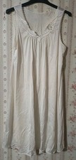Vintage Ivory Semi Sheer Slip Nightgown Tagless Lace Border M/L