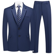 Men's Classical Business Suit, 2 Piece Set Casual Blazer Jacket Pants, Formal...