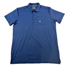Eddie Bauer Men s Blue Polo Shirt Size Large Short Sleeve Pocket Collared Soft