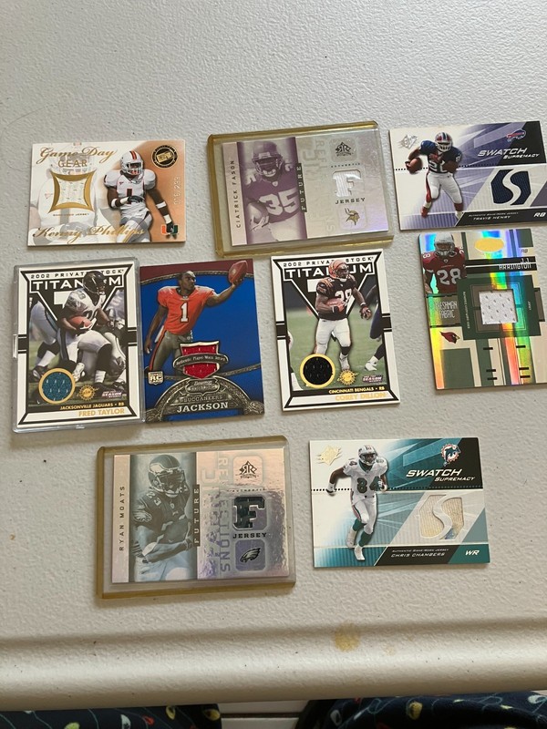 Football cards lot of 9 EA Jersey cards some are #'d different years