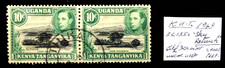 KUT 1949 - 10c G.VI with "Sky Retouch" Variety Fine/Used As Described GW832