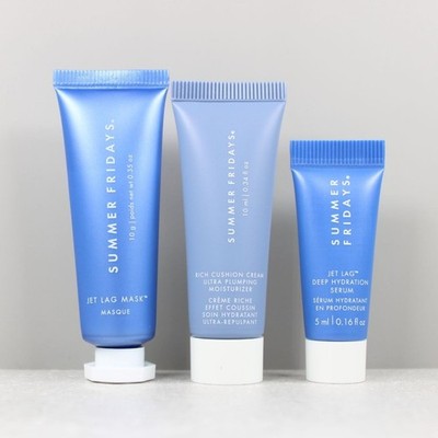 Summer Fridays 3 Piece Skincare Travel Set - Moisturizer, Serum & Mask - NEW