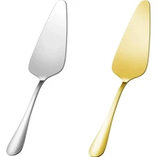 Stainless Steel Cake Pie Server Spatula 2-Pack Serrated Edge Pastry Pizza Slicer