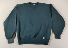 Vintage Russell Athletic Sweatshirt Mens Medium Green Crewneck Blank 90s Casual