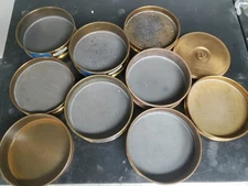 Standard Testing Sieve 8 in Tyler Test Screen Mesh, Lot of 8 + Pan & Lid #10-#30