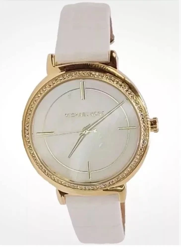Orologio Michael Kors MK2662 Donna Cinzia Pelle Bianca Cristallo Accento