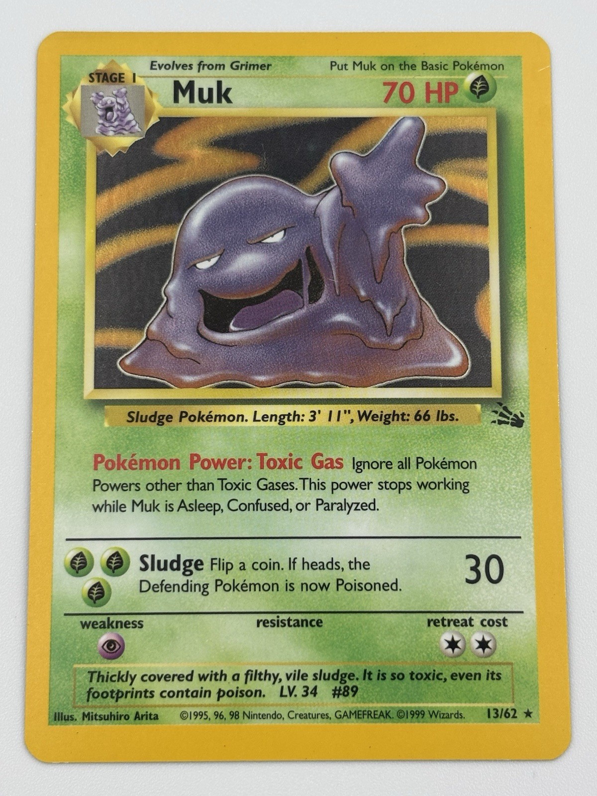 Pokemon Card - Muk Fossil 13/62 Holo Rare MP