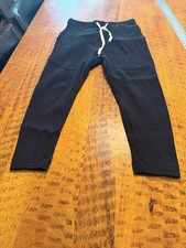 BASSIKE Pants Womens M Black Utility RIBBED COTTON  & Twill Jogger Sweatpants Y1