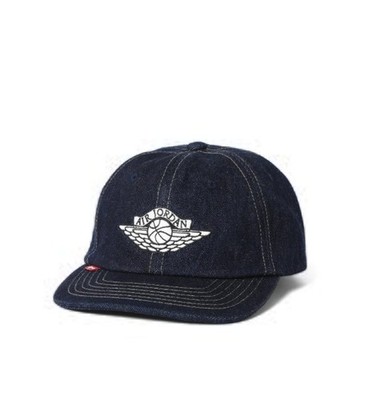 AIR JORDAN Levi's デニム キャップ Levi's x Jordan Denim Cap Rigid Rinse Blue Red Tab Wings Logo Hat