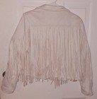 Excellent Fringed Faux Suede Jacket~Off White~Ivory~Boho~Western~Large — photo 3