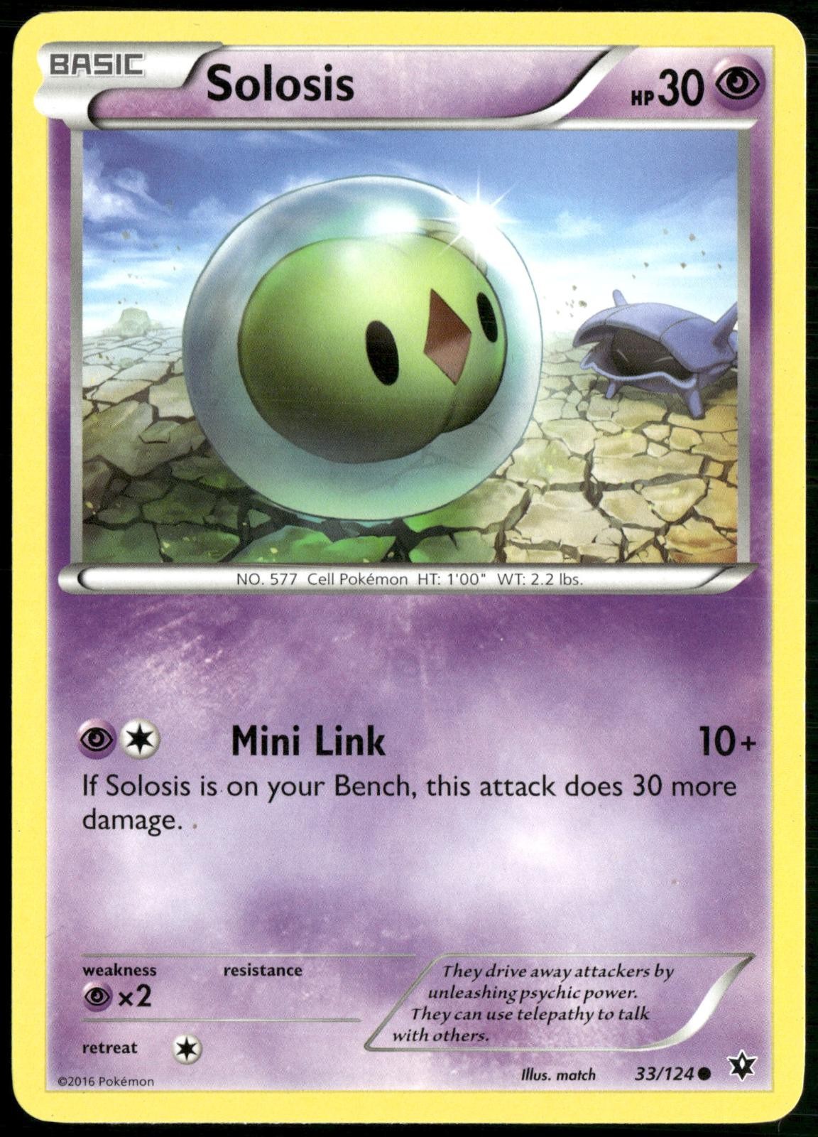 Solosis 33/124 Fates Collide Pokemon Card 2016 Near Mint