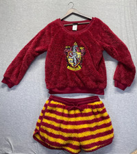 Harry Potter Gryffindor Sleep Pajama Set Womens M Red Yellow Embroidered Logo