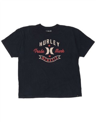 Hurley Herren Classic Fit Grafik T-Shirt Oberteil 2XL Navy Blau Baumwolle AR07