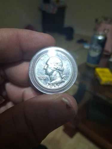 1957-P Washington Silver Quarter In Capsule