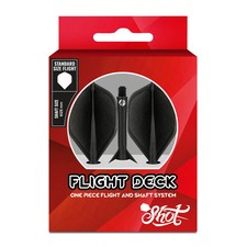Shot Flight Deck One Piece Dart Flight and Shaft System Black Short